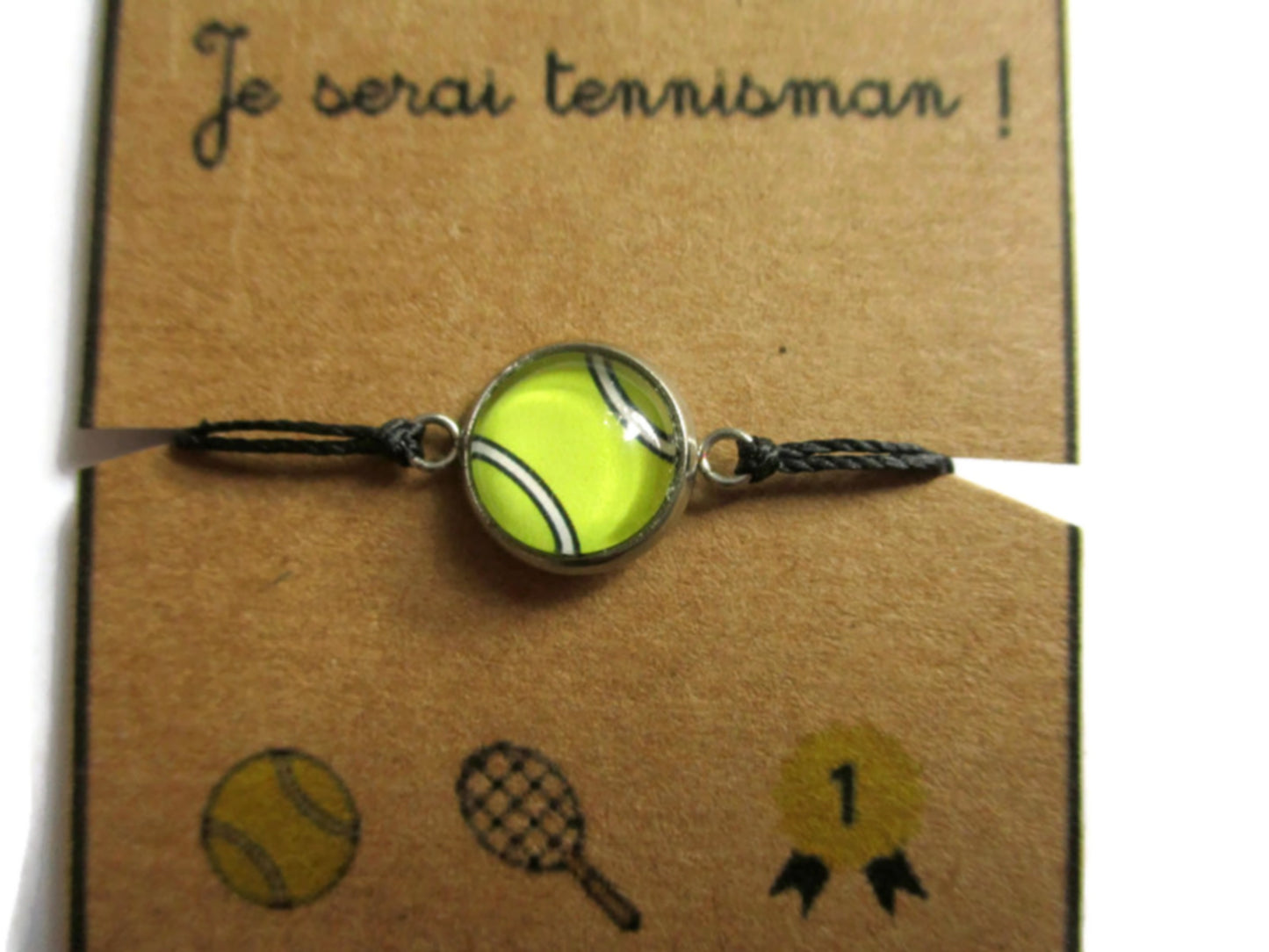 Bracelet Enfant Fil Balle de tennis, je serai tennisman!