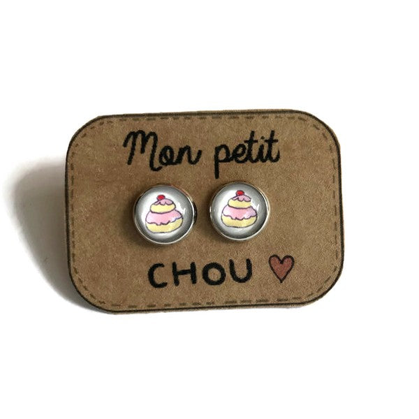 "Mon petit chou!" Stud Earrings