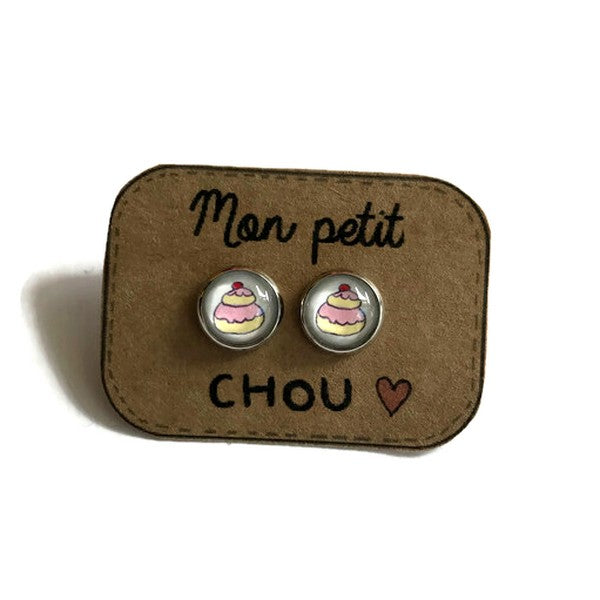 "Mon petit chou!" Stud Earrings