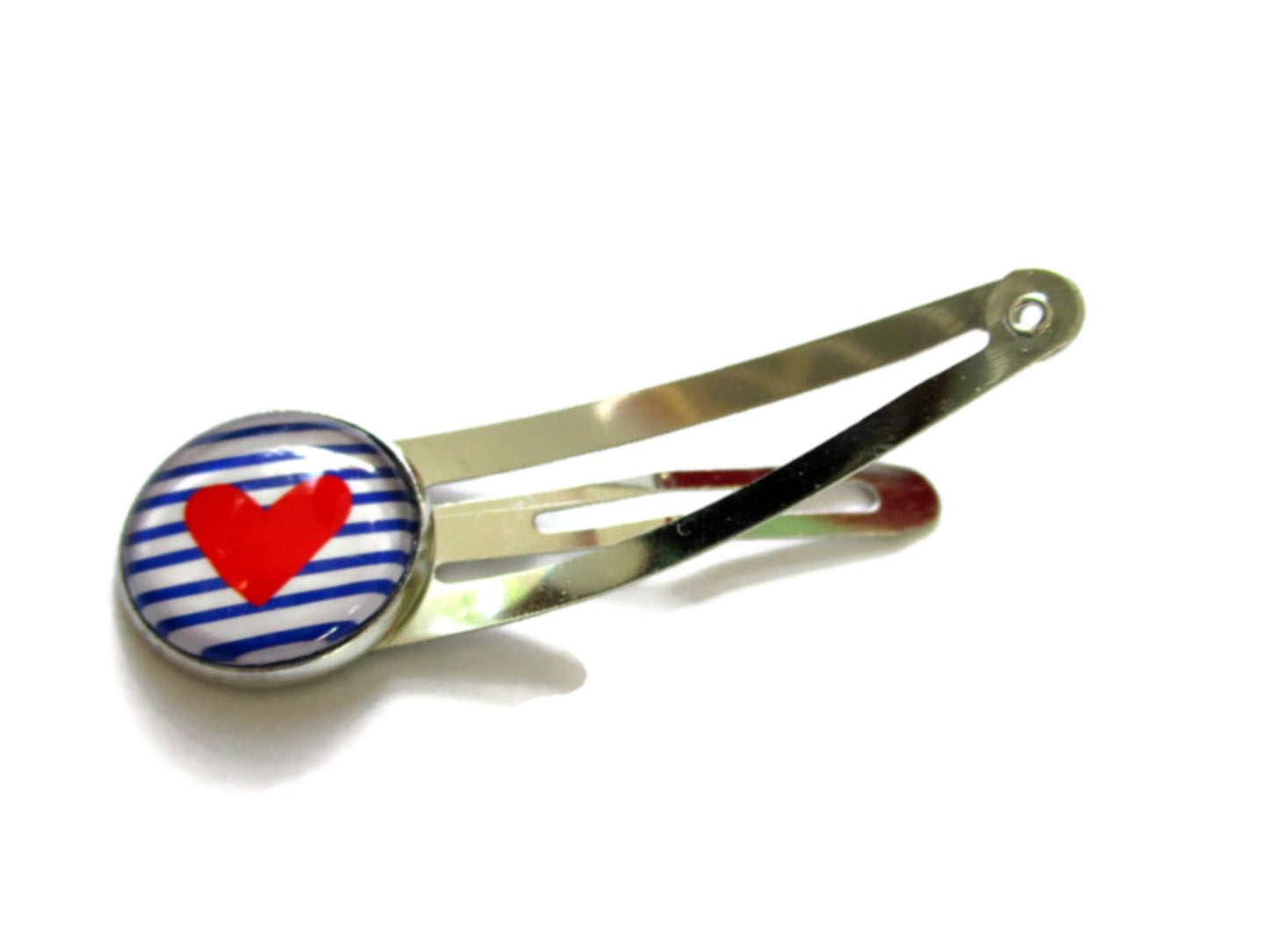 Red Heart and stripes Hair Clip