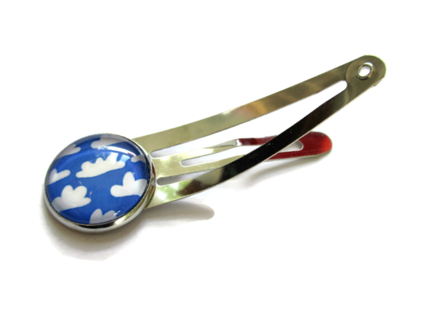 Barrette Enfant Nuages Blancs et Bleus