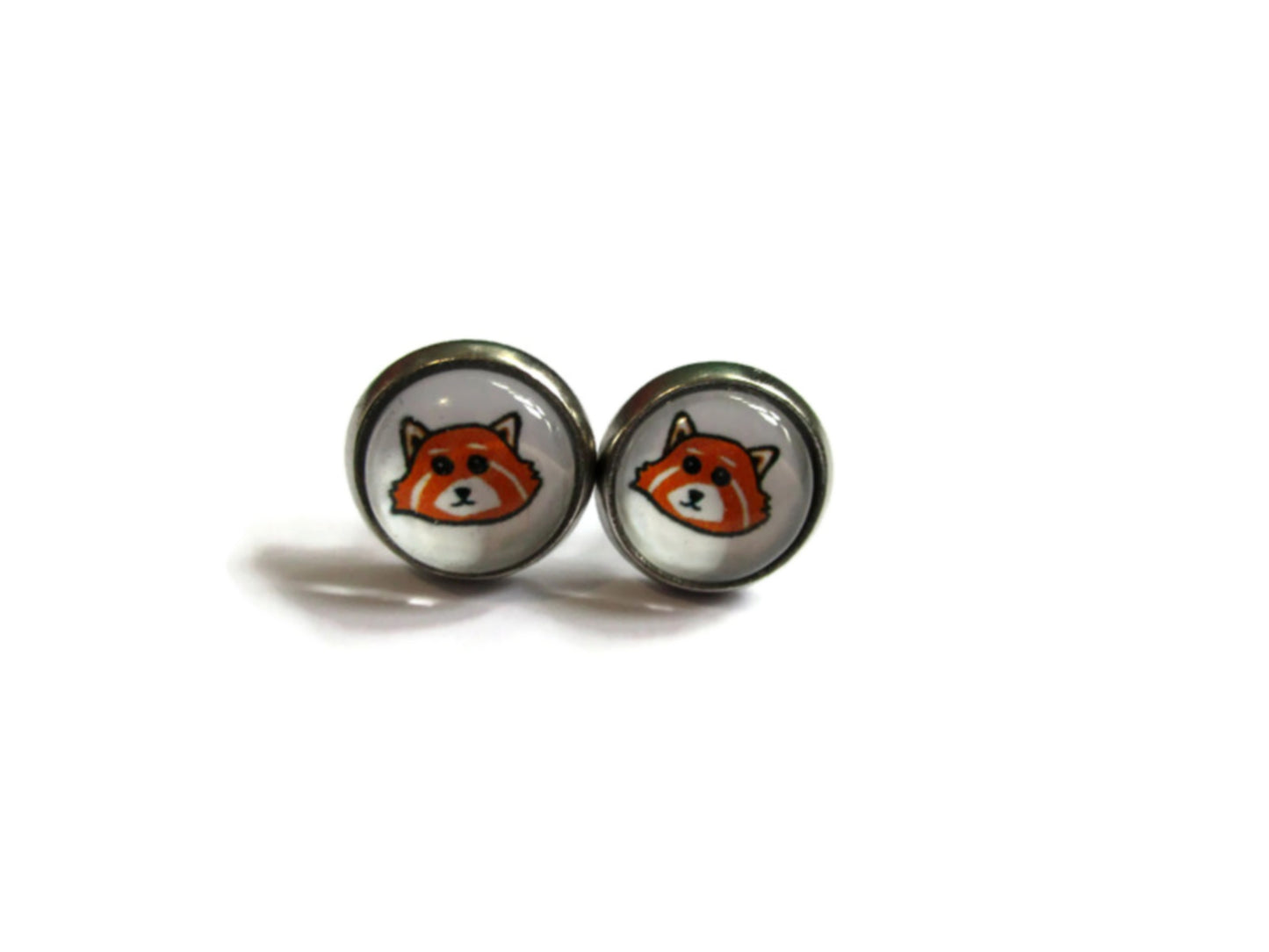 Red panda stud earrings 