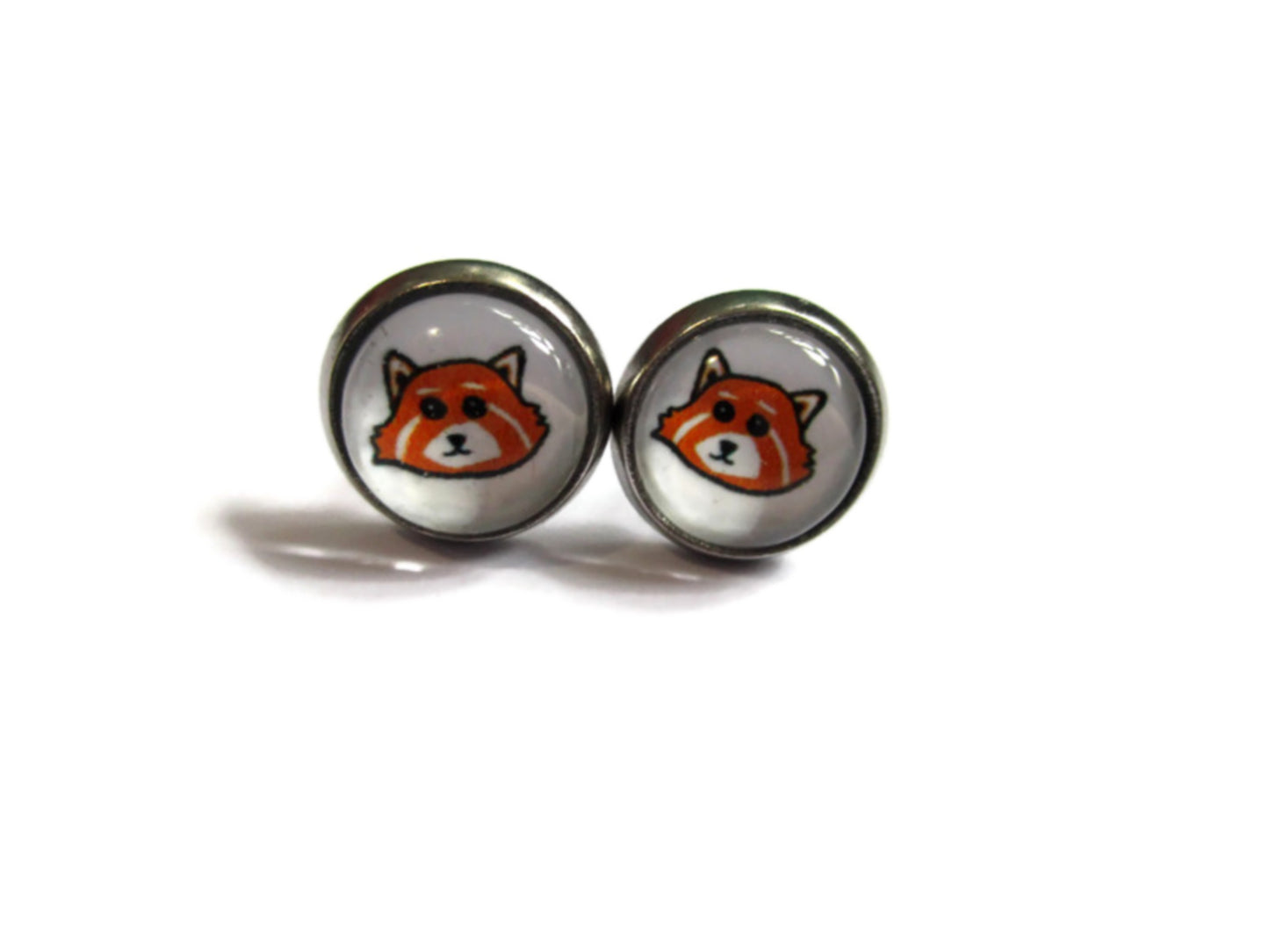 Red panda stud earrings 