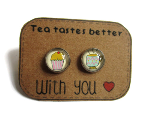 Tea Tastes Better with You Stud Earrings