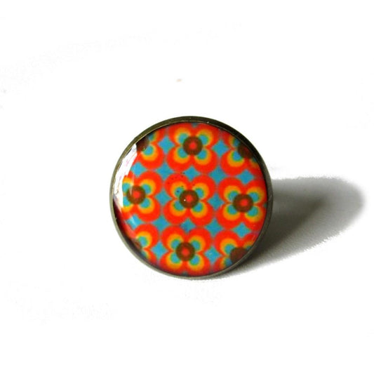 Orange Geometric Ring