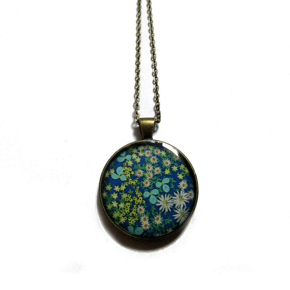 Collier Fleurs Bleues