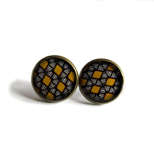 Mustard Ethnic Stud Earrings