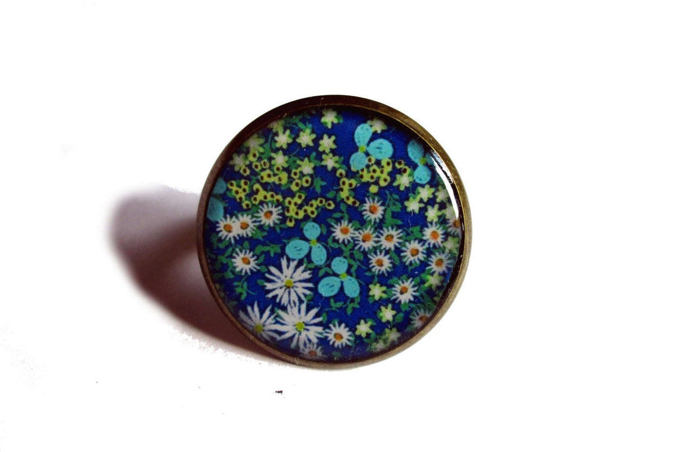 Blue Flowers Ring