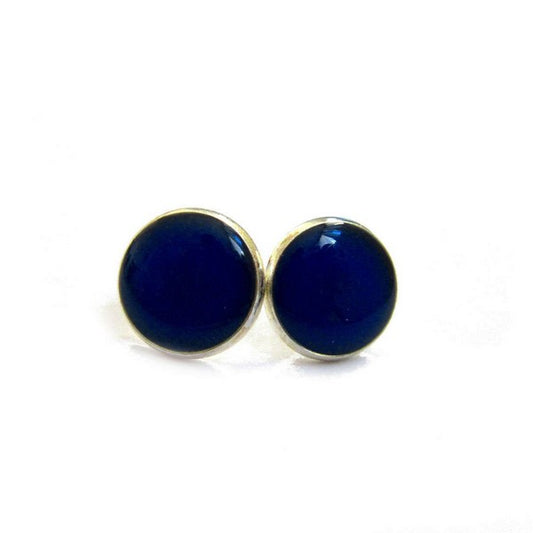 Dark Blue Stud Earrings