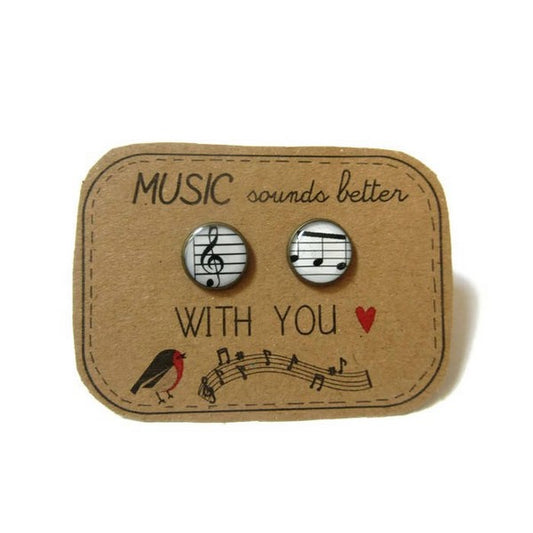 Music Stud Earrings / Music sounds better with you!