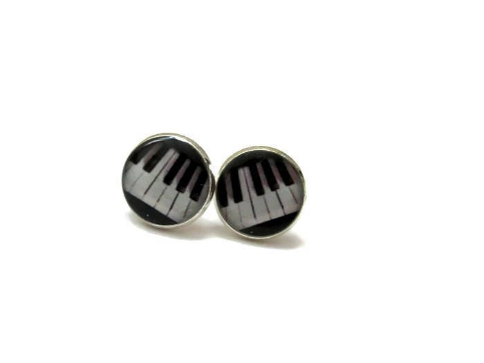 Piano Stud Earrings / "Music sounds better with You "