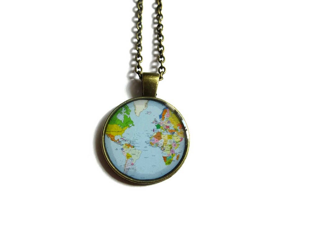 World Map Necklace