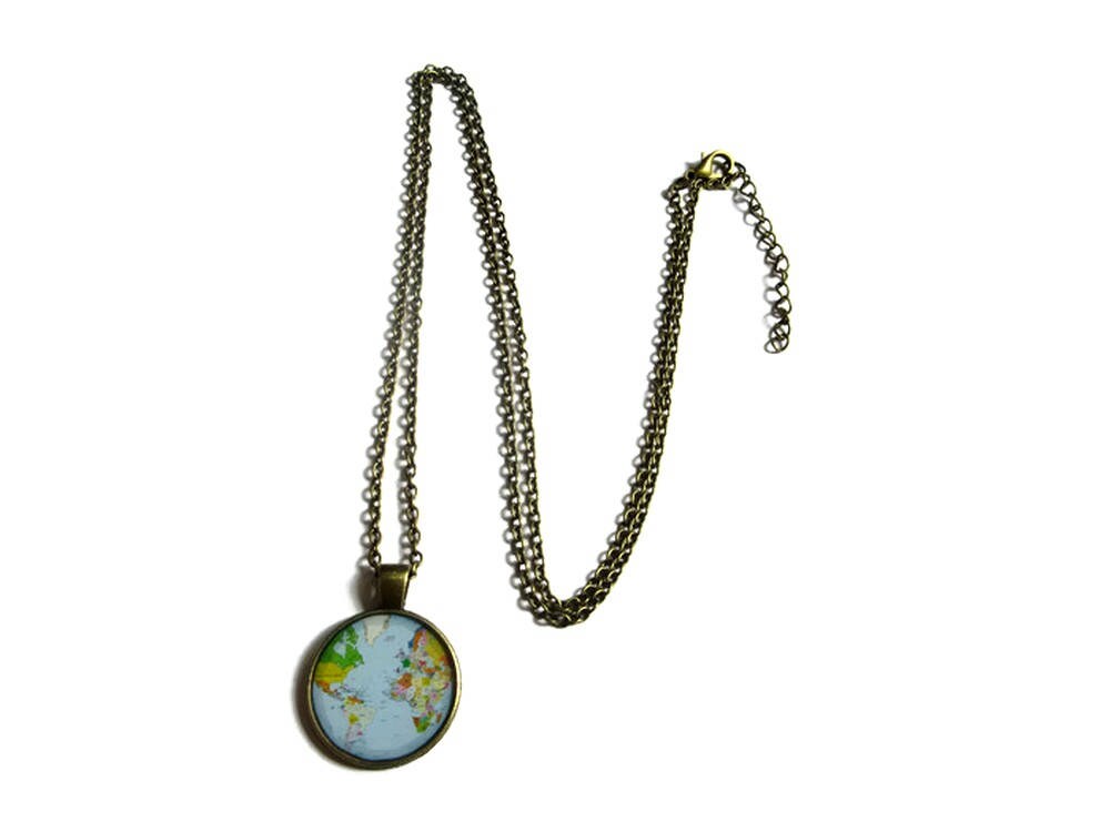 World Map Necklace