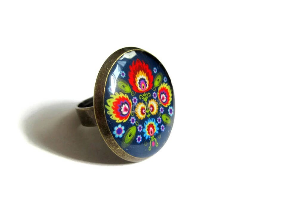 Blue Folk Ring