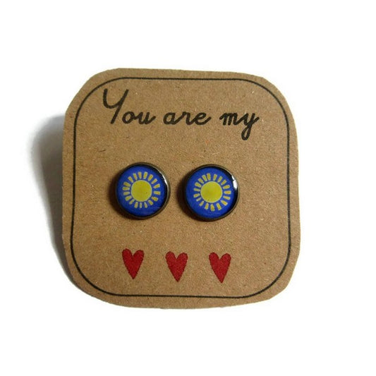 Sun Stud Earrings/ You Are My Sunshine