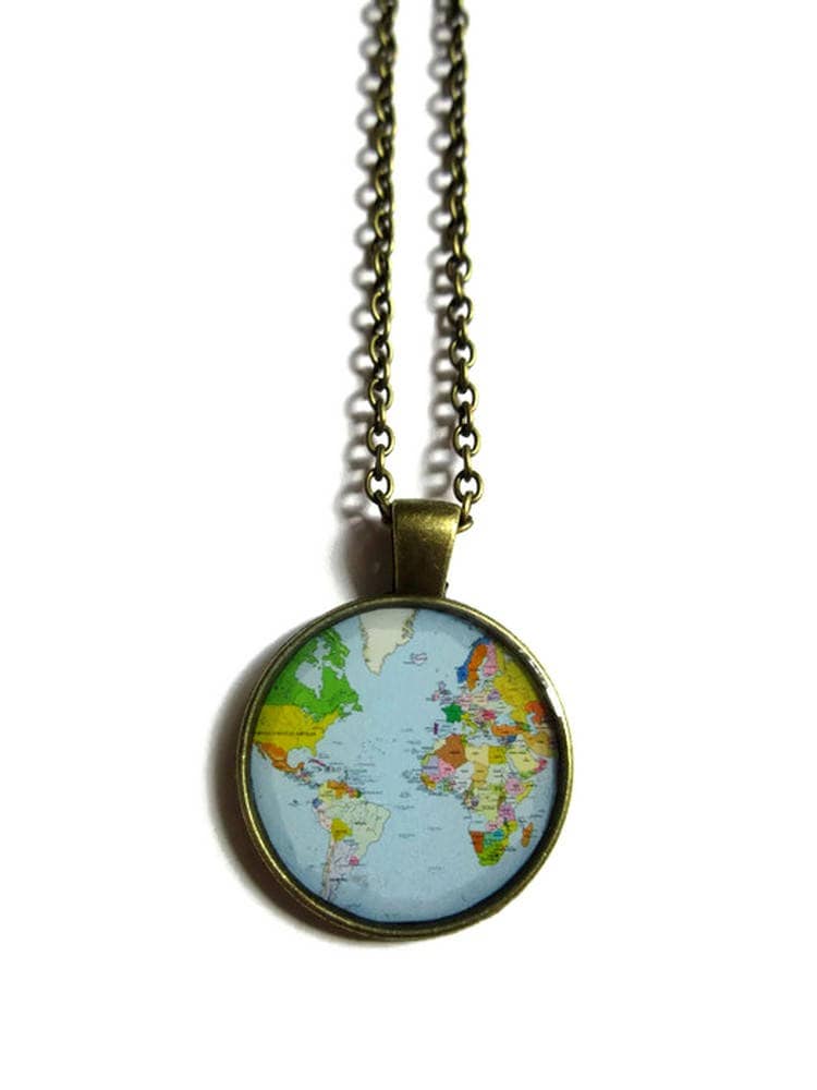 World Map Necklace