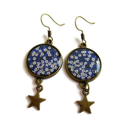 Blue Cherry Blossom earrings