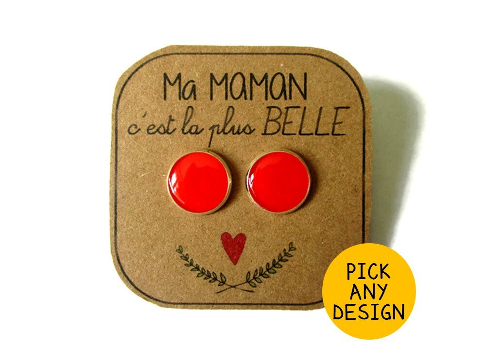 "Ma maman c'est la plus belle" Stud Earrings