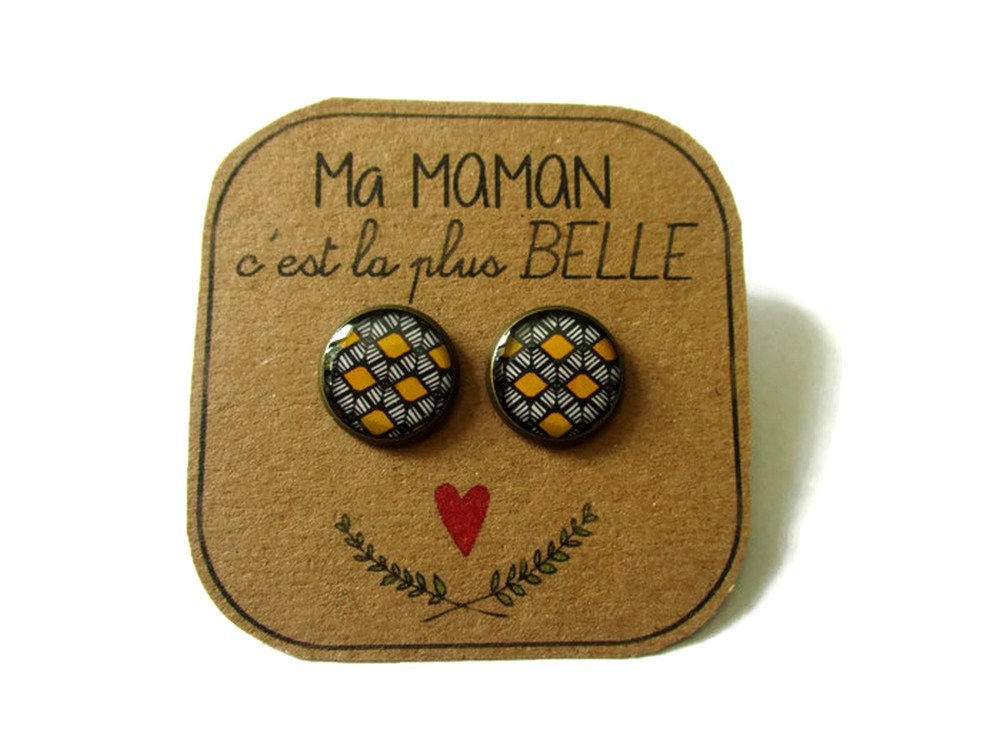 "Ma maman c'est la plus belle" Stud Earrings