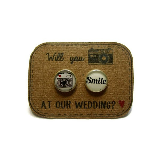 Wedding Photographer Stud Earrings / "will you take picture at our wedding?!"