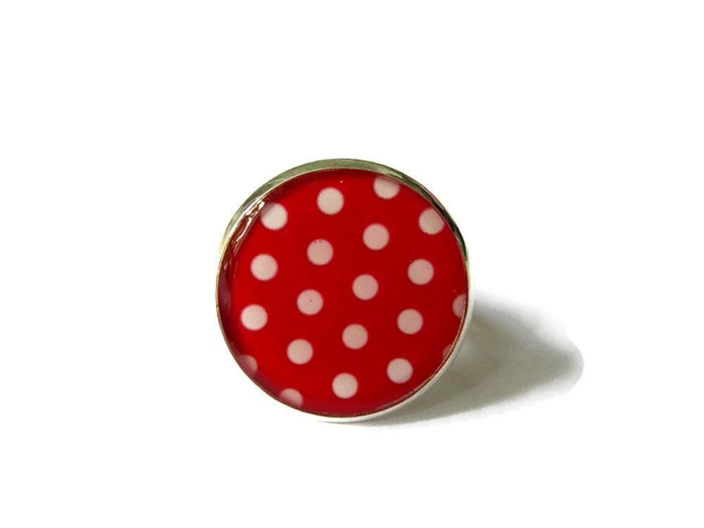 Red Polka Dot Ring ♥