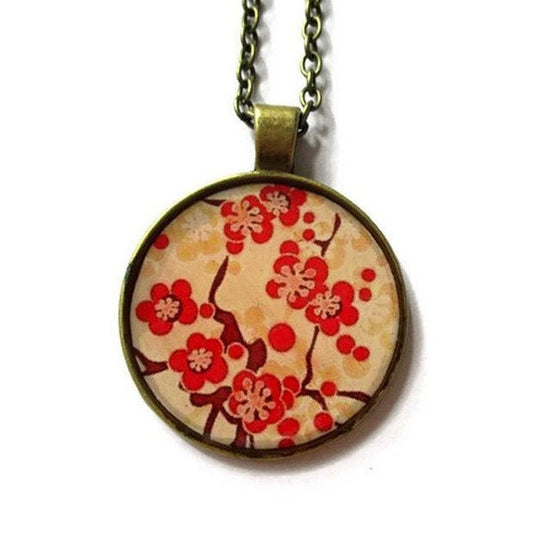 Red Cherry Blossom Necklace