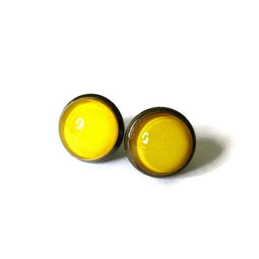 Mustard Yellow Stud Earrings