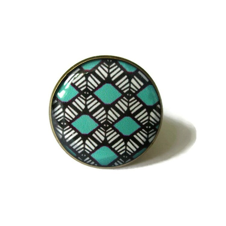 Bague Motif Ethnique Turquoise