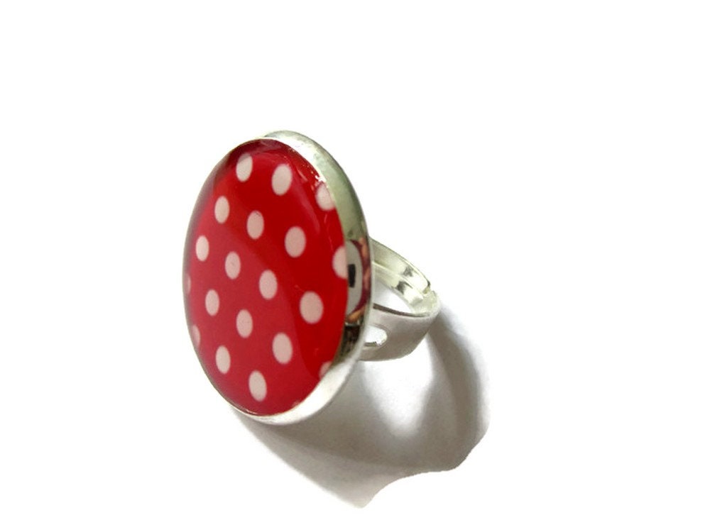 Red Polka Dot Ring ♥