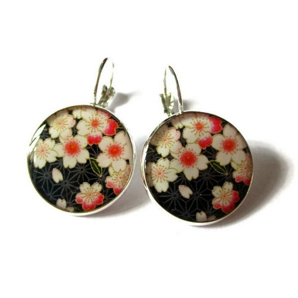 Boucles d'Oreilles Dormeuses Sakura Rose