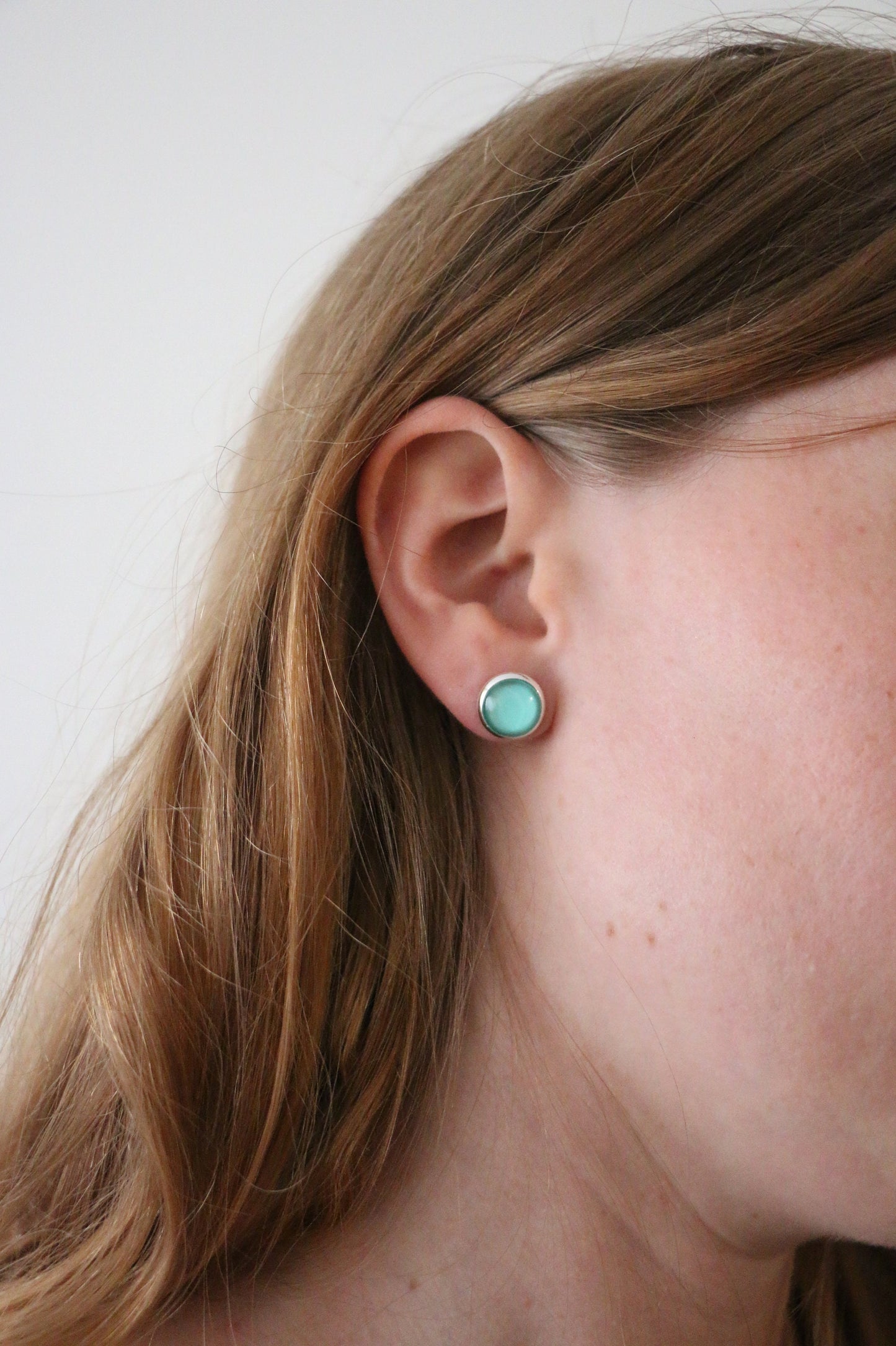 Sea Green Stud Earrings