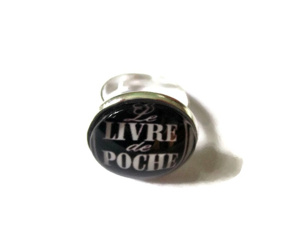 Bague Livre de Poche Noir et Blanc