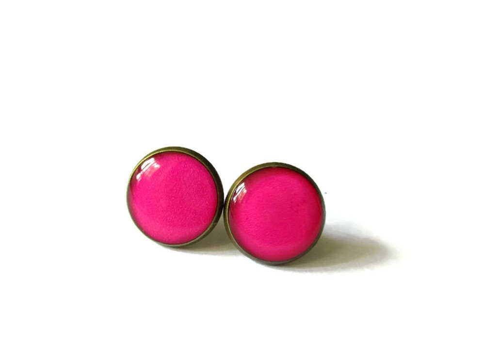 Pink Stud Earrings / "Oh la la, la vie en rose"