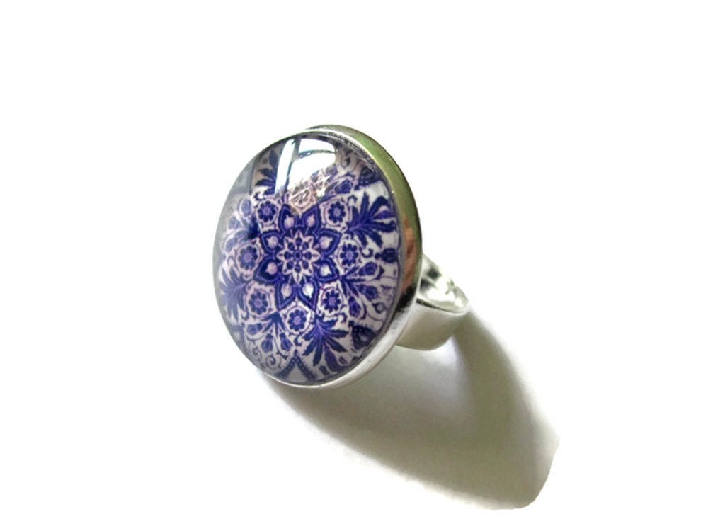 Blue Mandala Ring