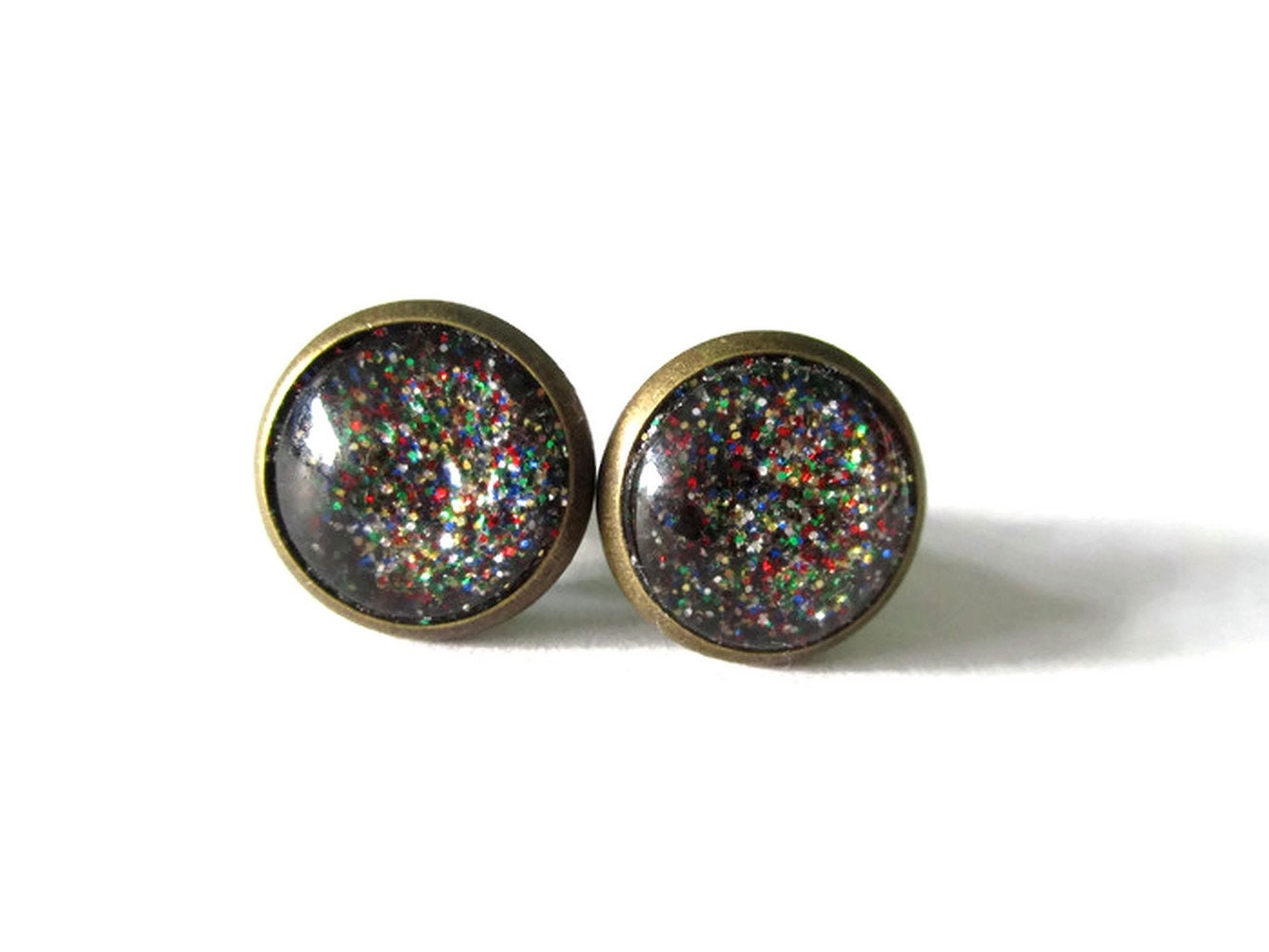 Colorful Glitter Stud Earrings