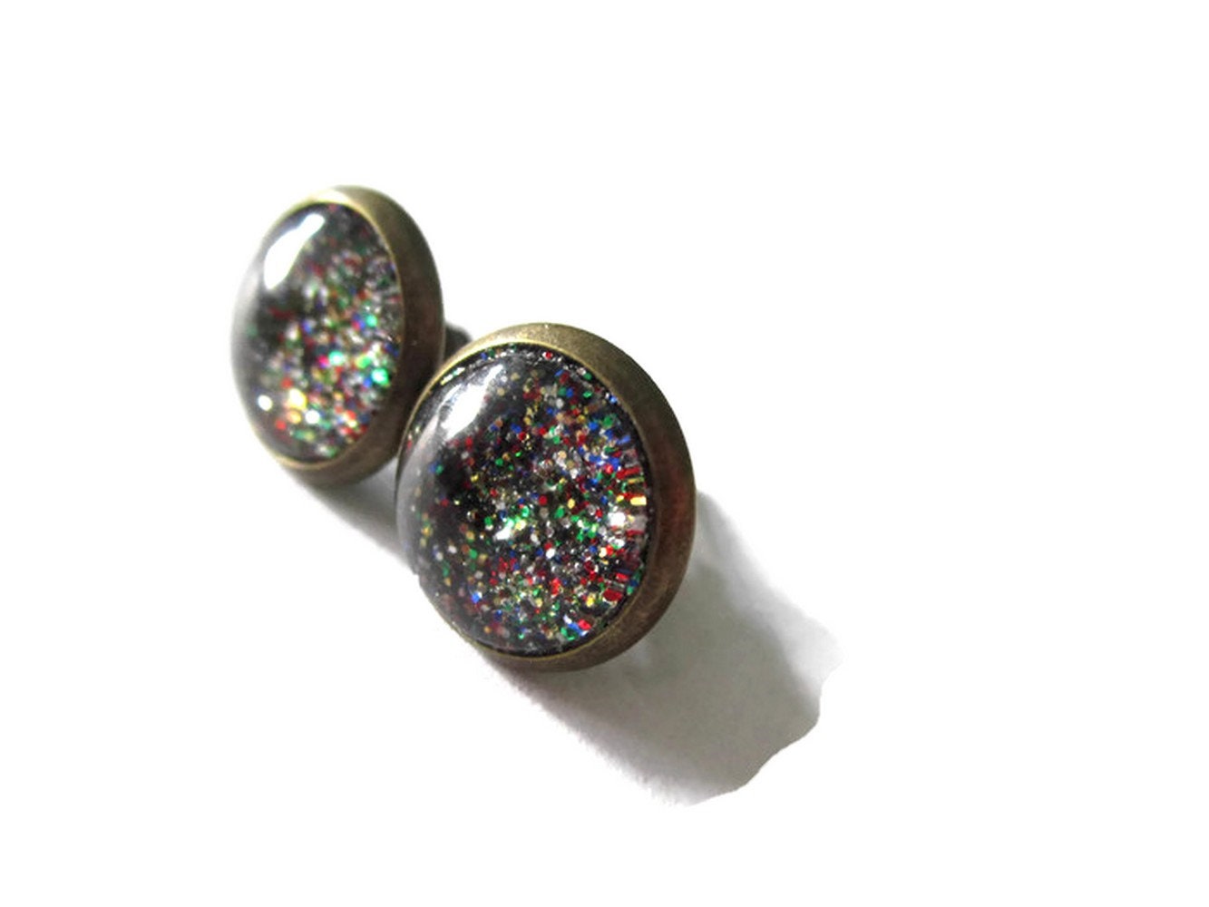 Colorful Glitter Stud Earrings