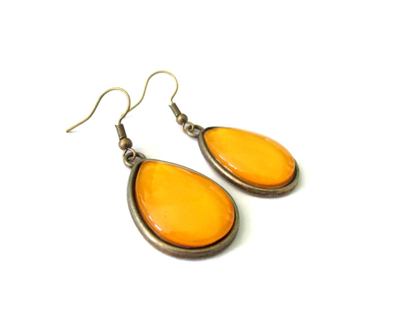 Yellow teardrop earrings