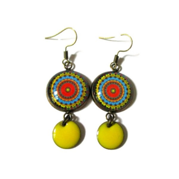 Boucles d'Oreilles Mandala Multicolore