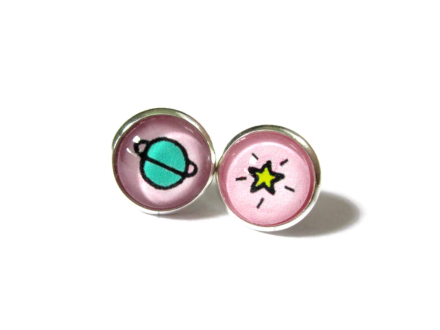 Saturn and Planet Stud Earrings / Normal Is Boring!