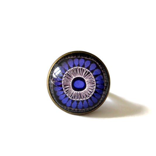 Ethnic Blue Mandala Ring