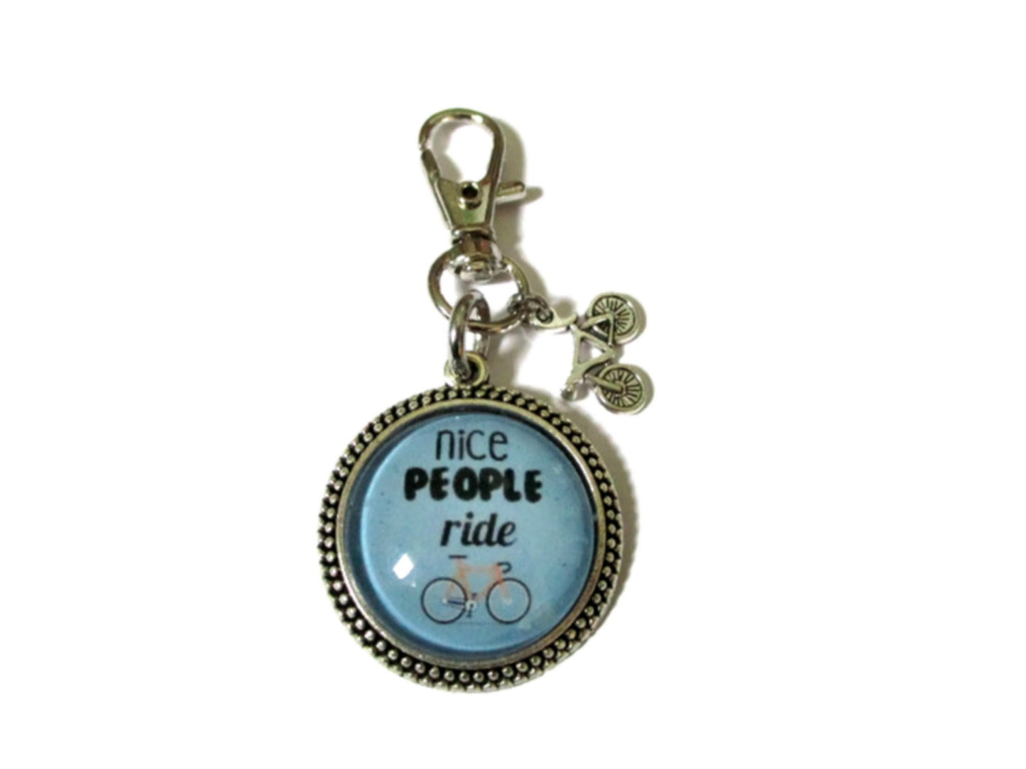 Porte Clé Vélo "Nice People Ride Bicycle"