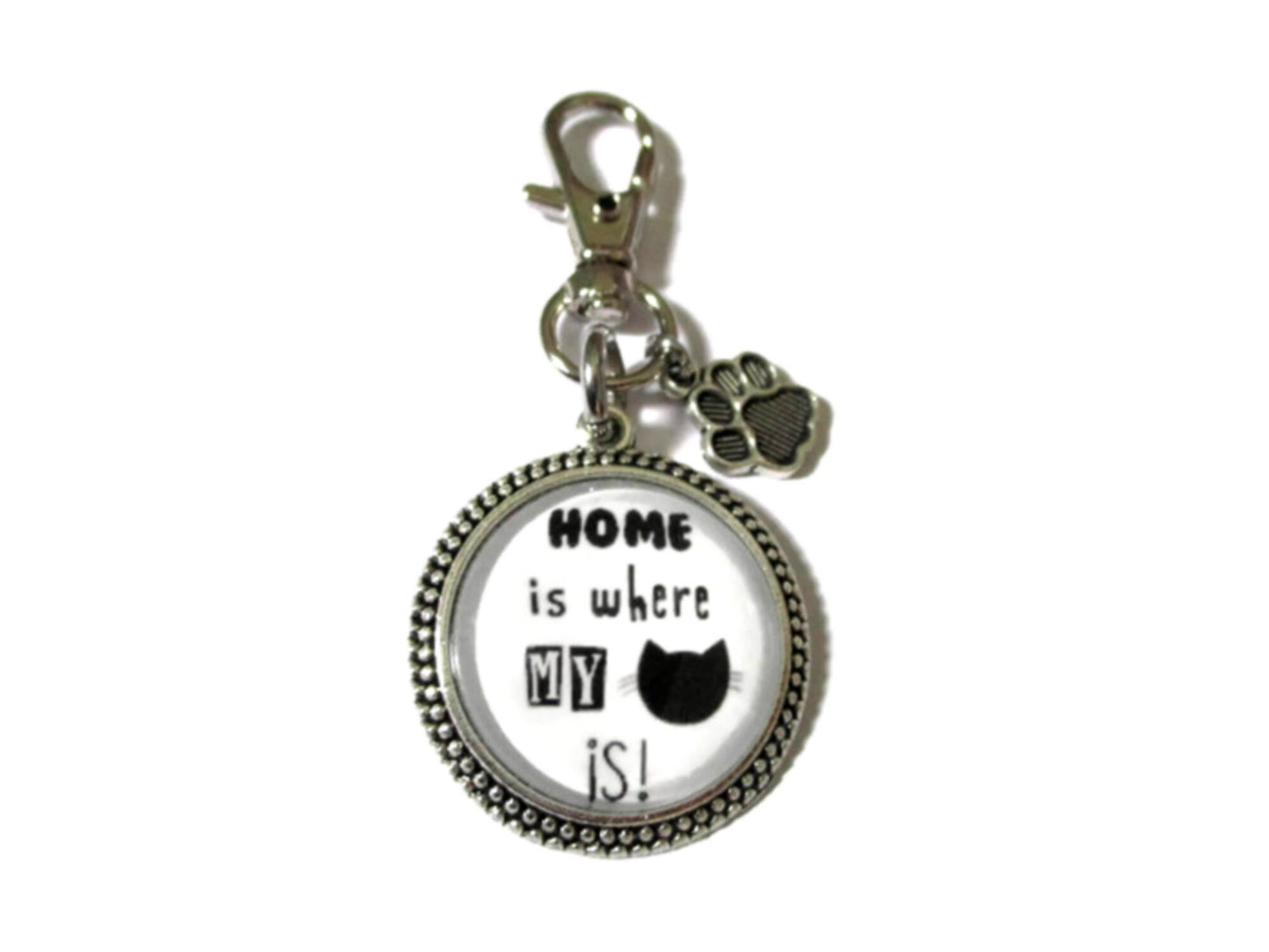 Home is where cat is Keychain 