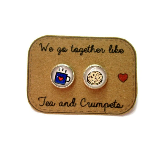 Tea And Crumpet Stud Earrings