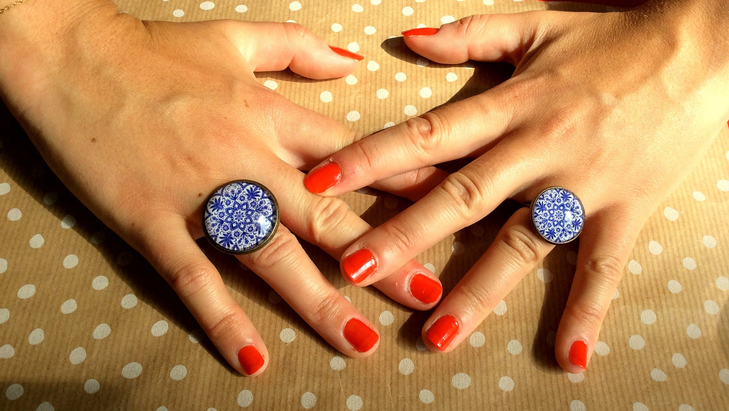 Blue Mandala Ring