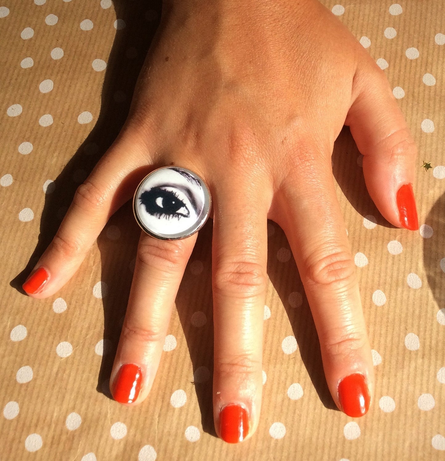 Black and White Eye Ring