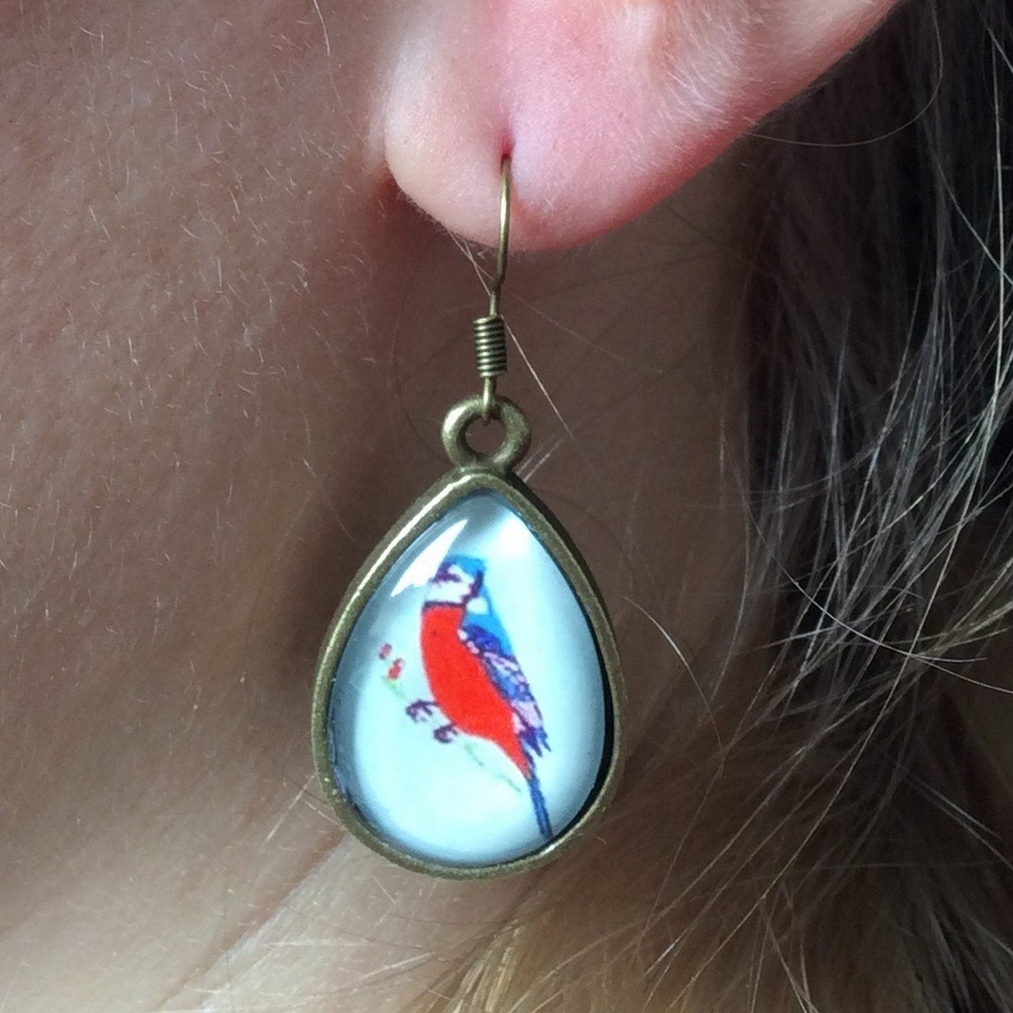 Birds Teardrop Earrings