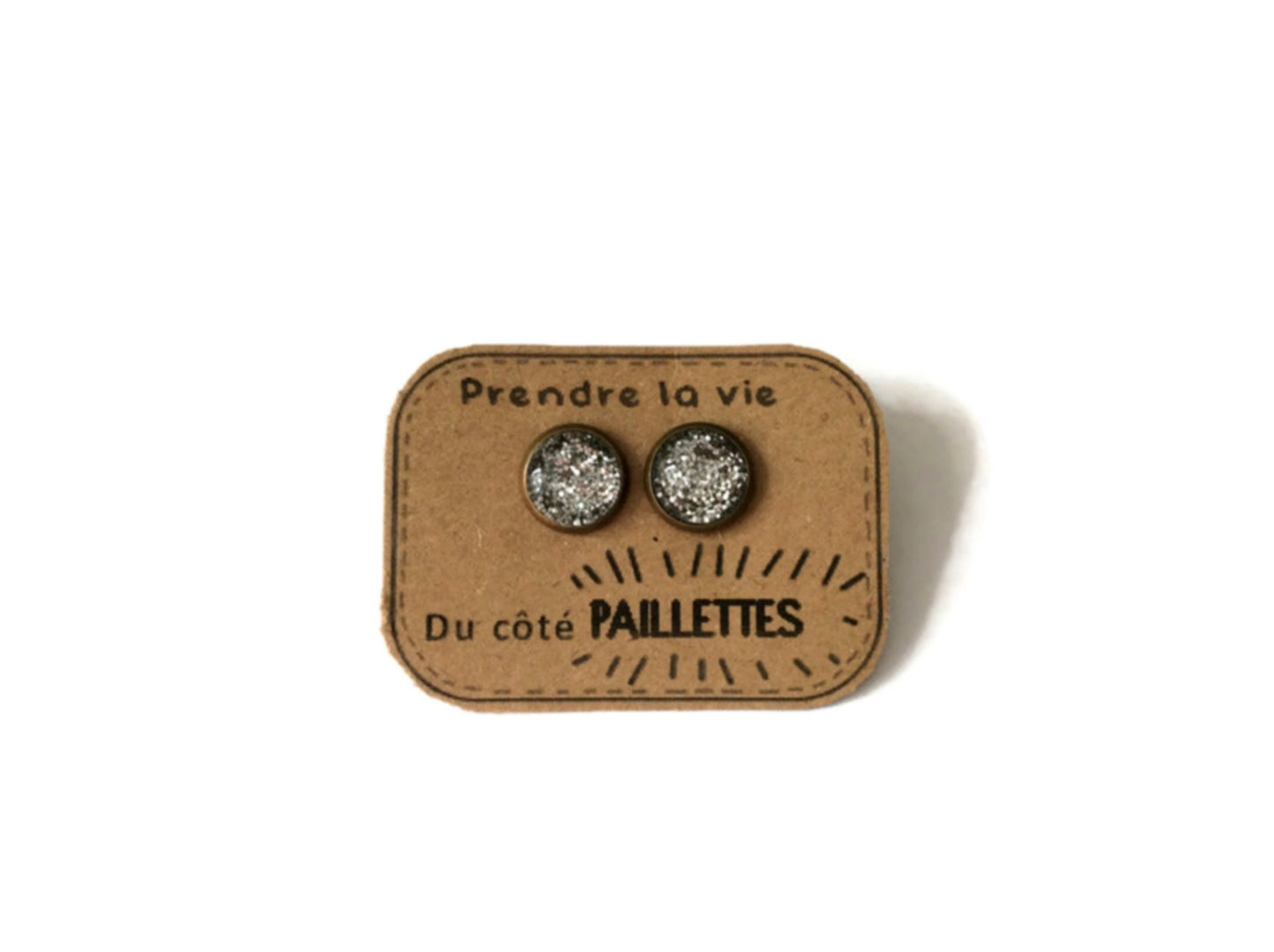 Puces d'Oreilles Prendre la vie du côté Paillettes Argentées