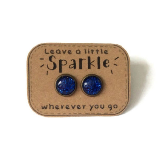 Blue Glitters Stud Earrings / Leave a little Sparkle!