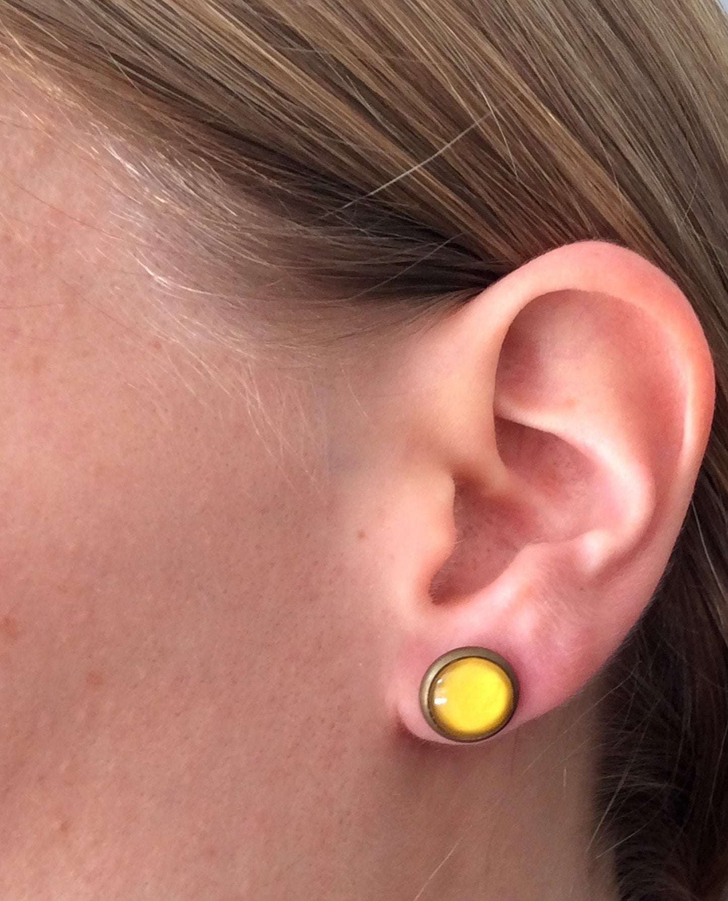 Puces d'Oreilles Jaune Moutarde