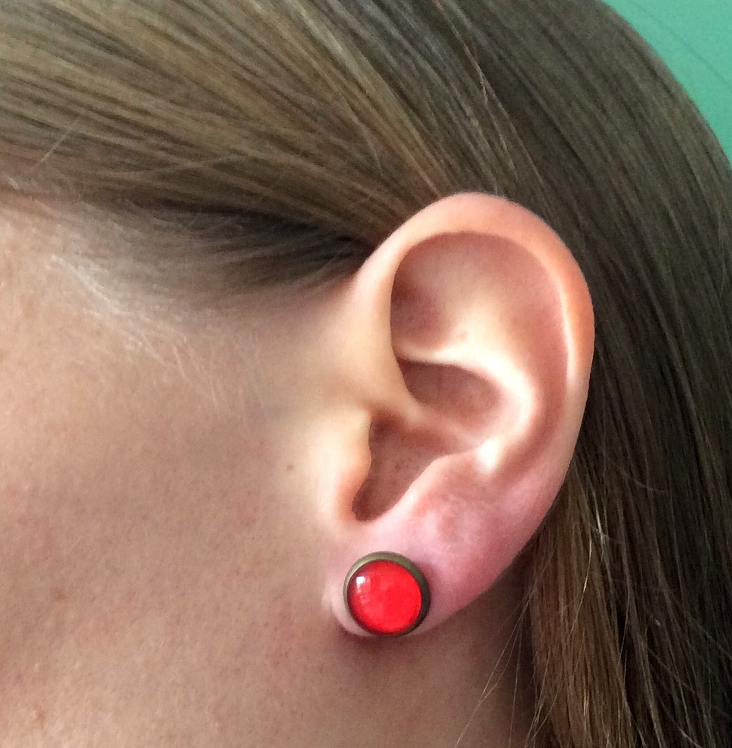 Red Stud Earrings